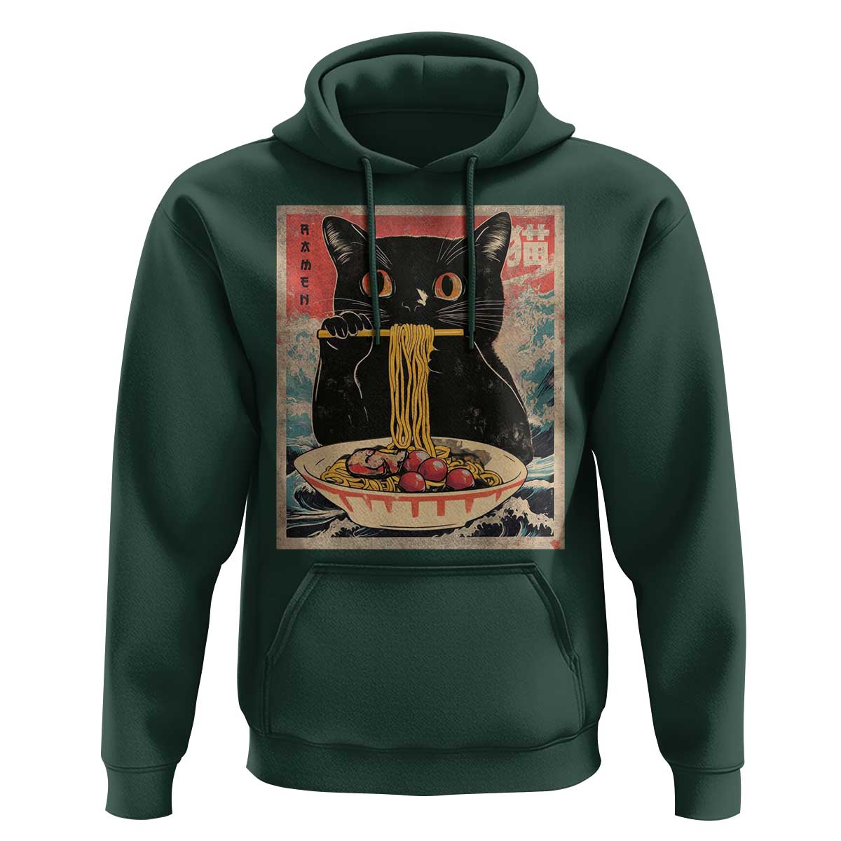 Japanese Ramen Hoodie Funny Graphic Tees Foodies Kawaii Cat Anime Gifts