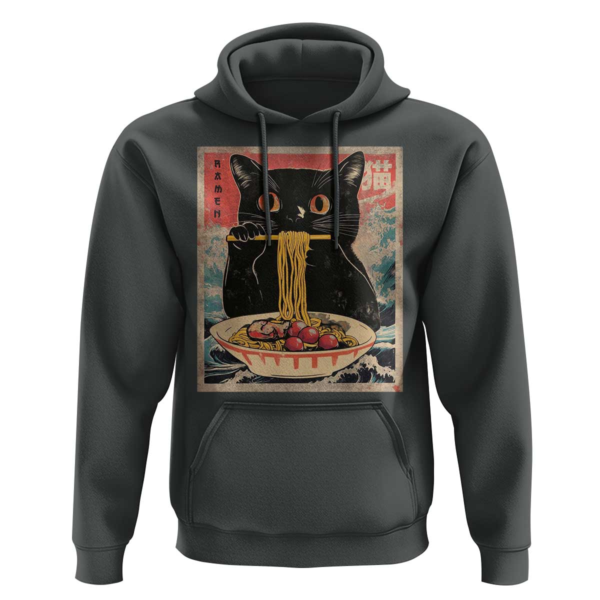 Japanese Ramen Hoodie Funny Graphic Tees Foodies Kawaii Cat Anime Gifts