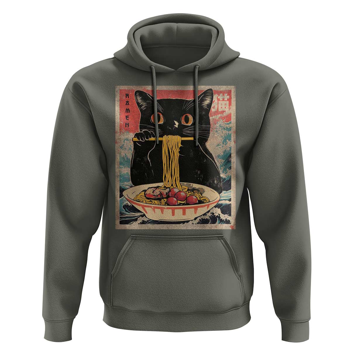 Japanese Ramen Hoodie Funny Graphic Tees Foodies Kawaii Cat Anime Gifts