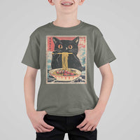 Japanese Ramen T Shirt For Kid Funny Graphic Tees Foodies Kawaii Cat Anime Gifts - Wonder Print Shop