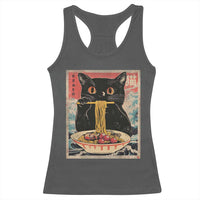 Japanese Ramen Racerback Tank Top Funny Graphic Tees Foodies Kawaii Cat Anime Gifts