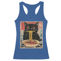 Japanese Ramen Racerback Tank Top Funny Graphic Tees Foodies Kawaii Cat Anime Gifts