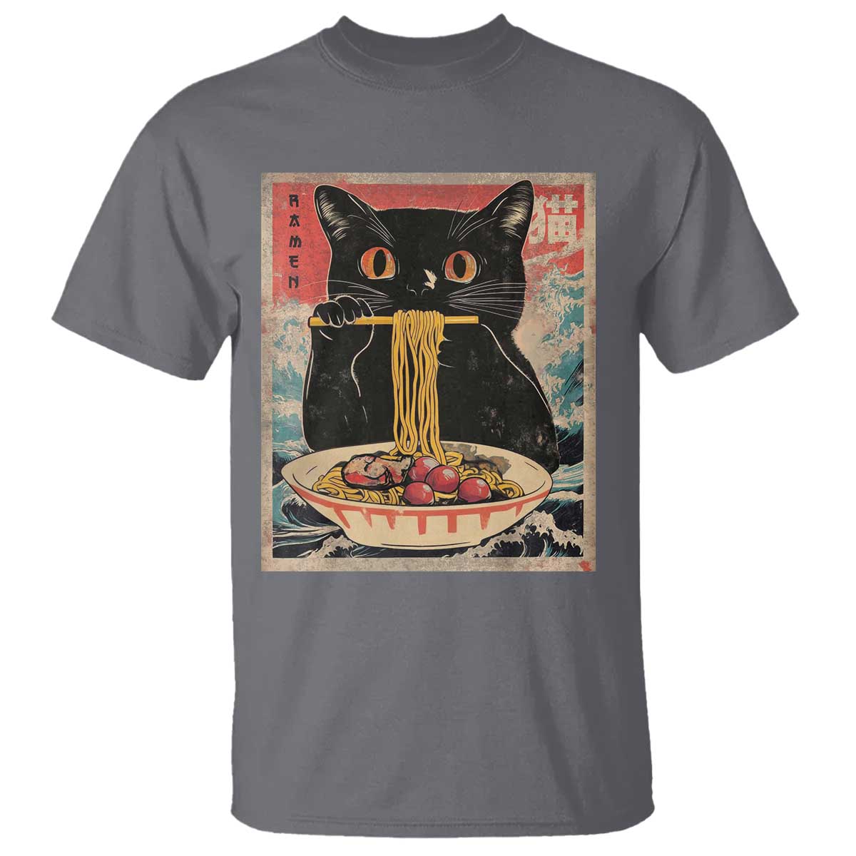 Japanese Ramen T Shirt Funny Graphic Tees Foodies Kawaii Cat Anime Gifts - Wonder Print Shop