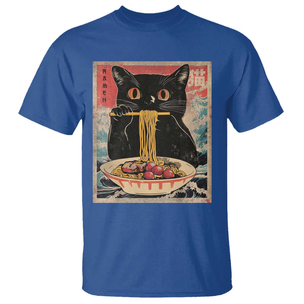 Japanese Ramen T Shirt Funny Graphic Tees Foodies Kawaii Cat Anime Gifts - Wonder Print Shop