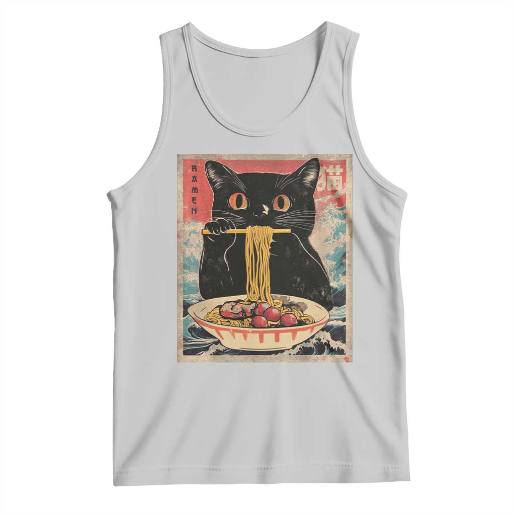 Japanese Ramen Tank Top Funny Graphic Tees Foodies Kawaii Cat Anime Gifts