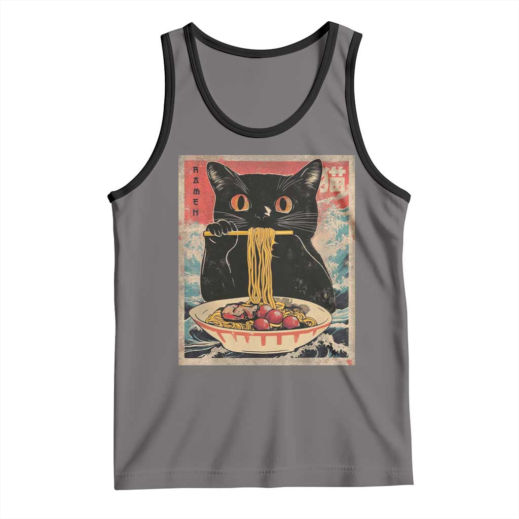 Japanese Ramen Tank Top Funny Graphic Tees Foodies Kawaii Cat Anime Gifts