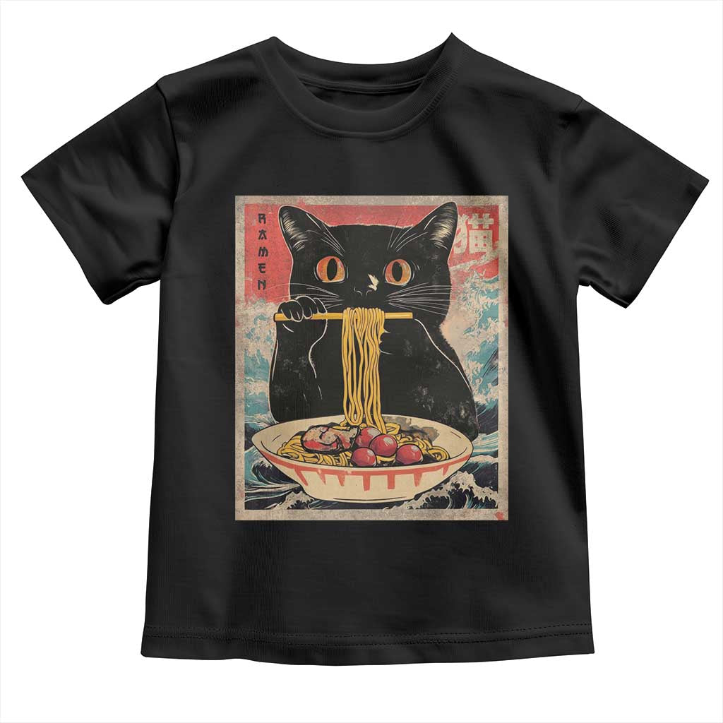 Japanese Ramen Toddler T Shirt Funny Graphic Tees Foodies Kawaii Cat Anime Gifts