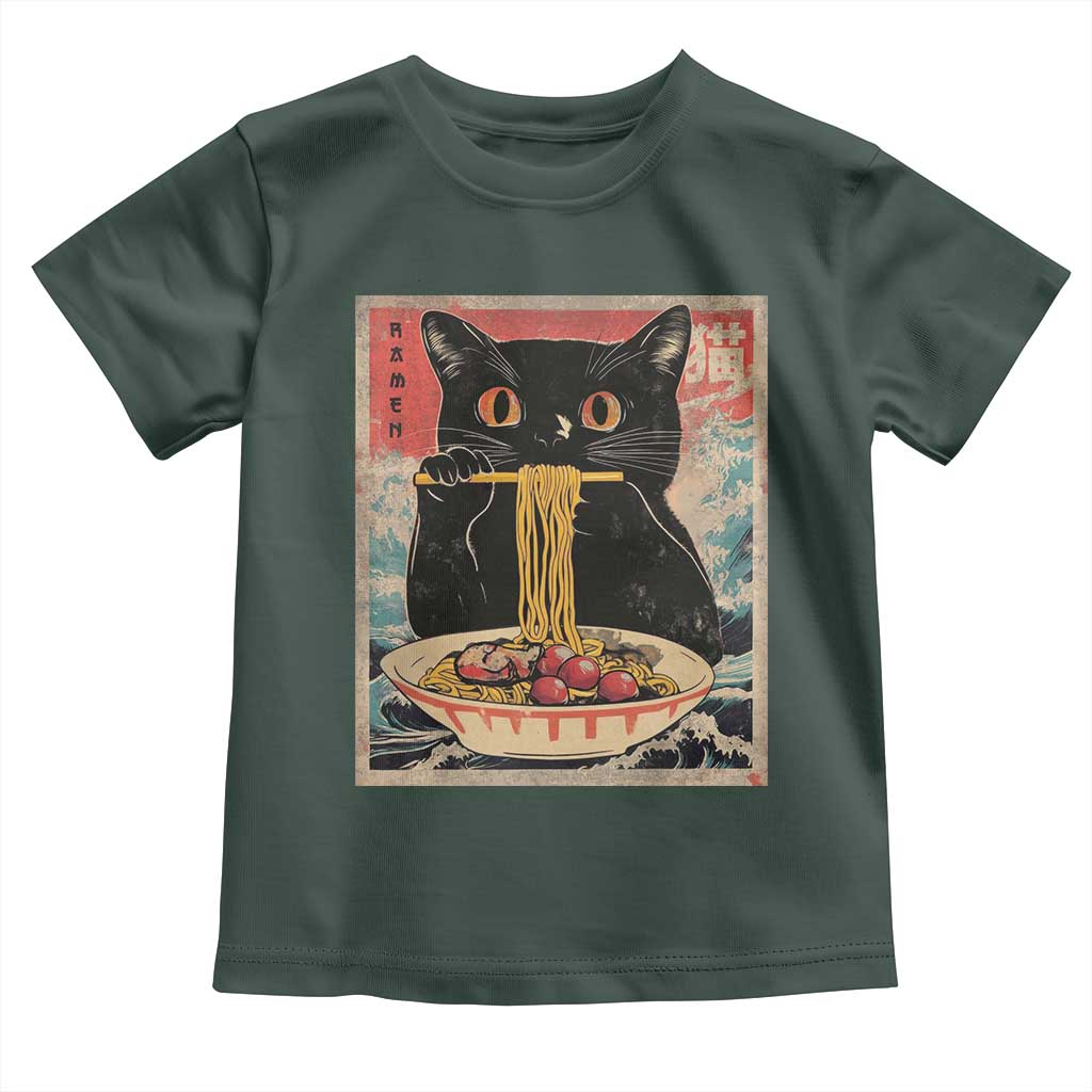 Japanese Ramen Toddler T Shirt Funny Graphic Tees Foodies Kawaii Cat Anime Gifts