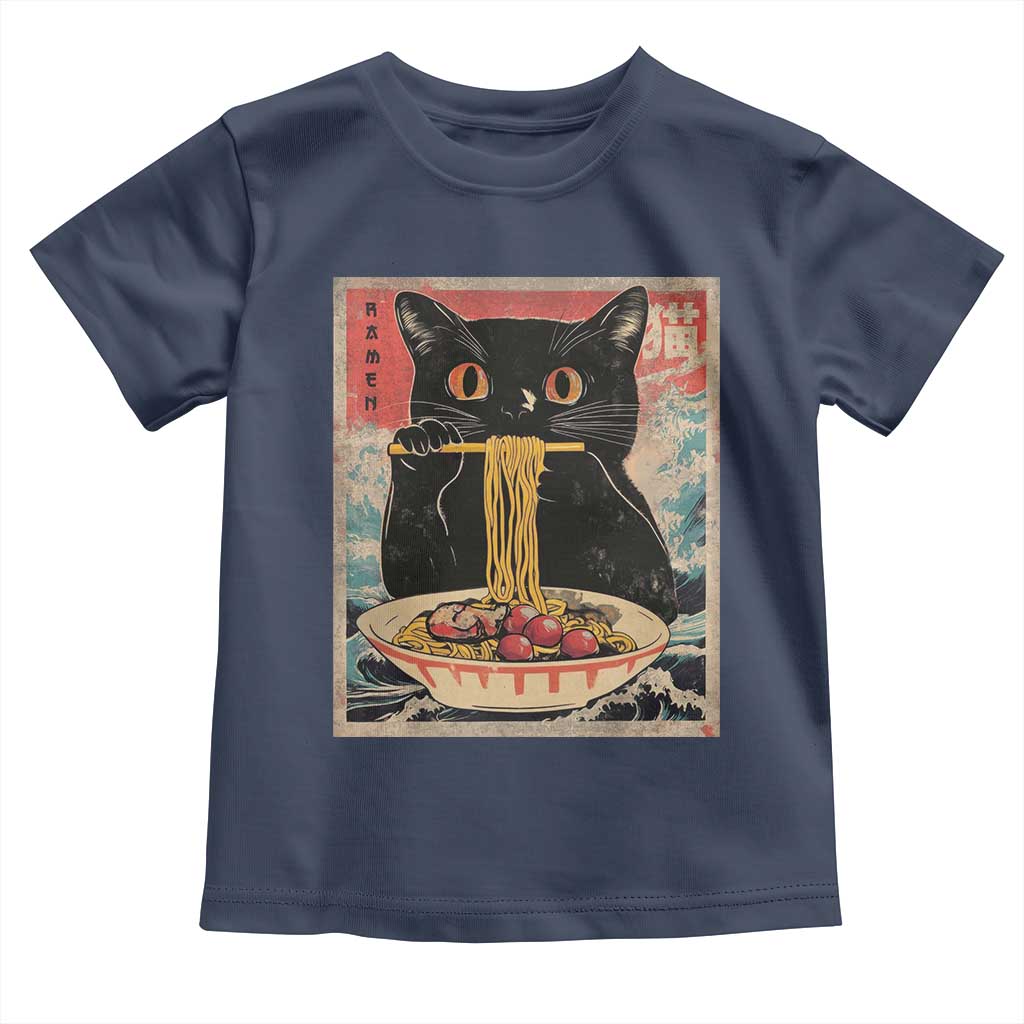 Japanese Ramen Toddler T Shirt Funny Graphic Tees Foodies Kawaii Cat Anime Gifts