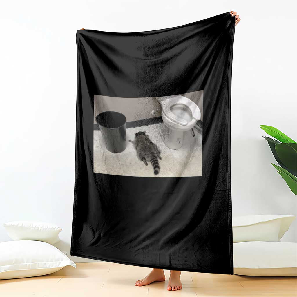 Funny Drunk Raccoon Throw Blanket Vintage Liquor Store Trash Panda Memes - Wonder Print Shop