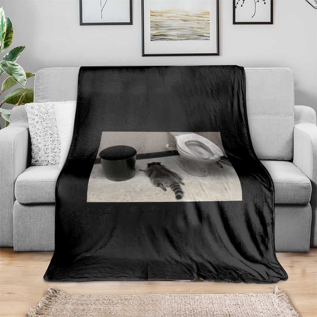 Funny Drunk Raccoon Throw Blanket Vintage Liquor Store Trash Panda Memes - Wonder Print Shop