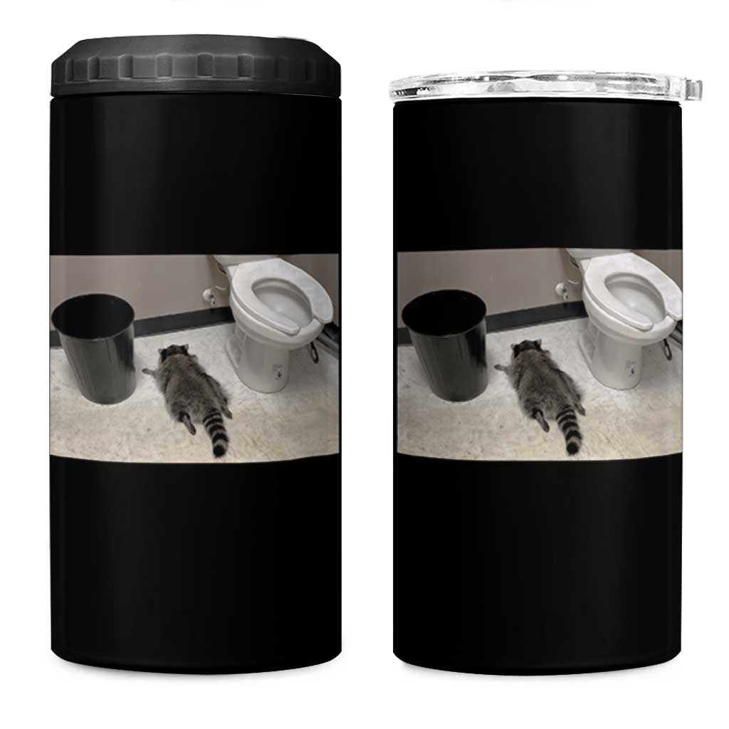 Funny Drunk Raccoon 4 in 1 Can Cooler Tumbler Vintage Liquor Store Trash Panda Memes - Wonder Print Shop