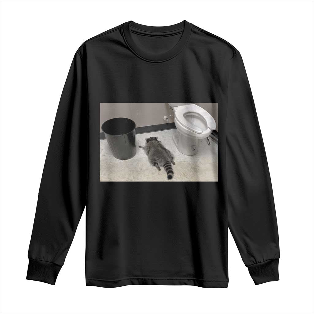 Funny Drunk Raccoon Long Sleeve Shirt Vintage Liquor Store Trash Panda Memes - Wonder Print Shop