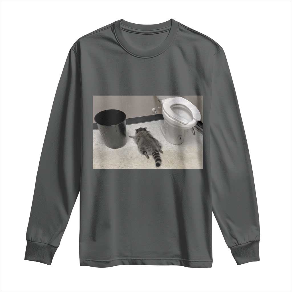 Funny Drunk Raccoon Long Sleeve Shirt Vintage Liquor Store Trash Panda Memes - Wonder Print Shop