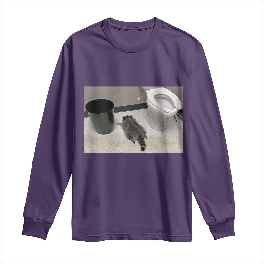 Funny Drunk Raccoon Long Sleeve Shirt Vintage Liquor Store Trash Panda Memes - Wonder Print Shop