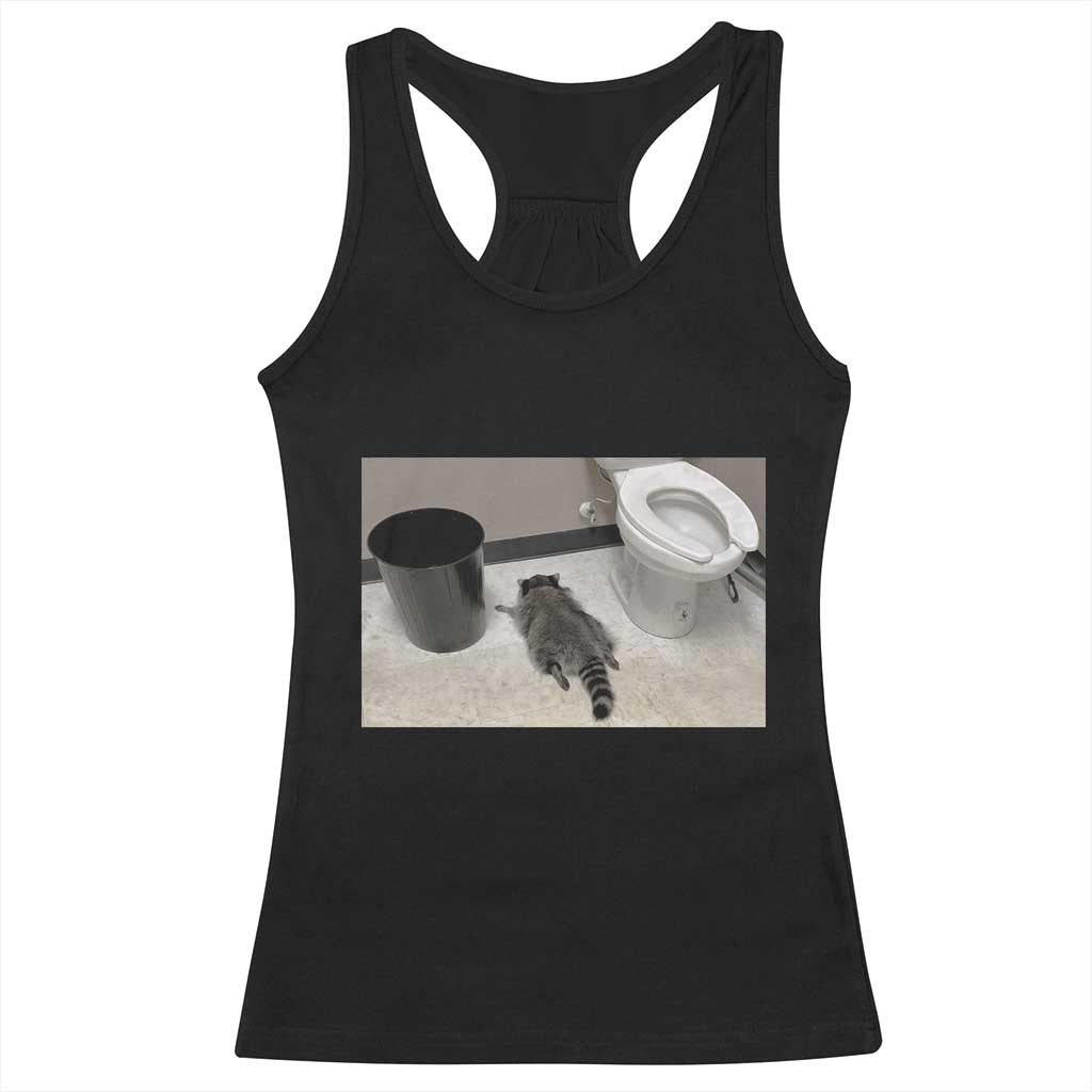Funny Drunk Raccoon Racerback Tank Top Vintage Liquor Store Trash Panda Memes - Wonder Print Shop