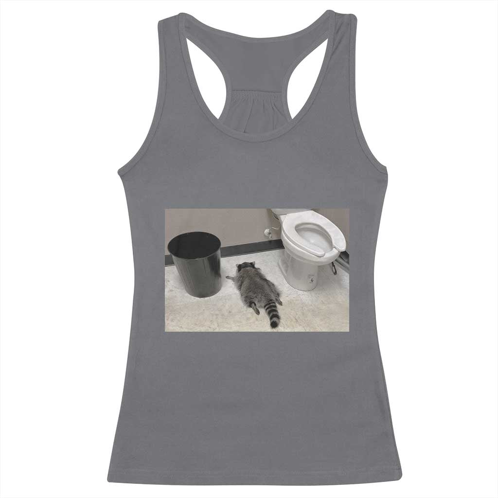 Funny Drunk Raccoon Racerback Tank Top Vintage Liquor Store Trash Panda Memes - Wonder Print Shop