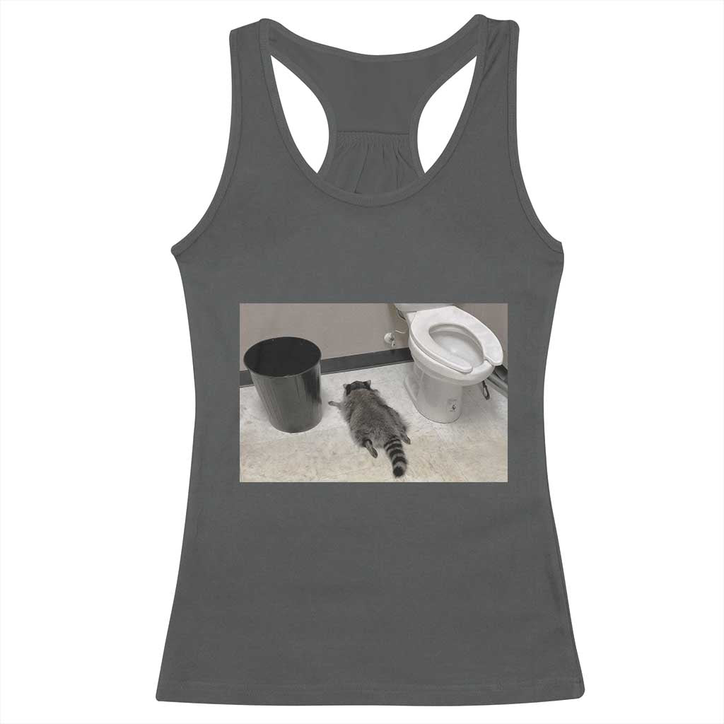 Funny Drunk Raccoon Racerback Tank Top Vintage Liquor Store Trash Panda Memes - Wonder Print Shop