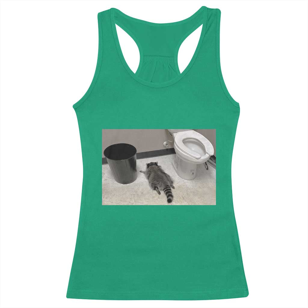 Funny Drunk Raccoon Racerback Tank Top Vintage Liquor Store Trash Panda Memes - Wonder Print Shop