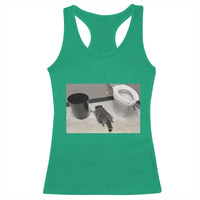 Funny Drunk Raccoon Racerback Tank Top Vintage Liquor Store Trash Panda Memes - Wonder Print Shop