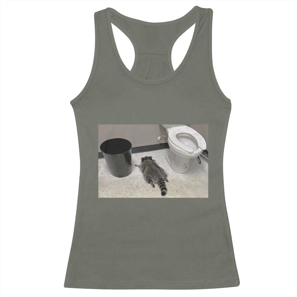 Funny Drunk Raccoon Racerback Tank Top Vintage Liquor Store Trash Panda Memes - Wonder Print Shop