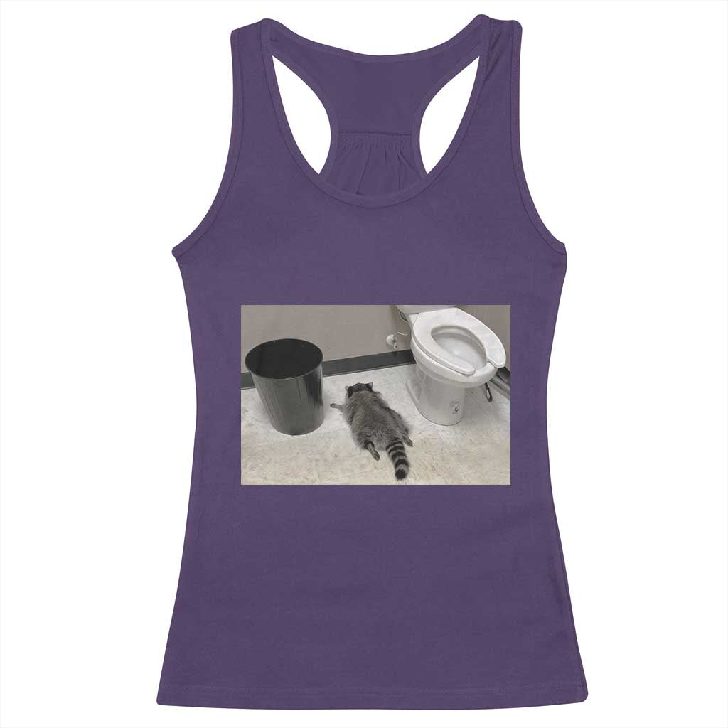 Funny Drunk Raccoon Racerback Tank Top Vintage Liquor Store Trash Panda Memes - Wonder Print Shop