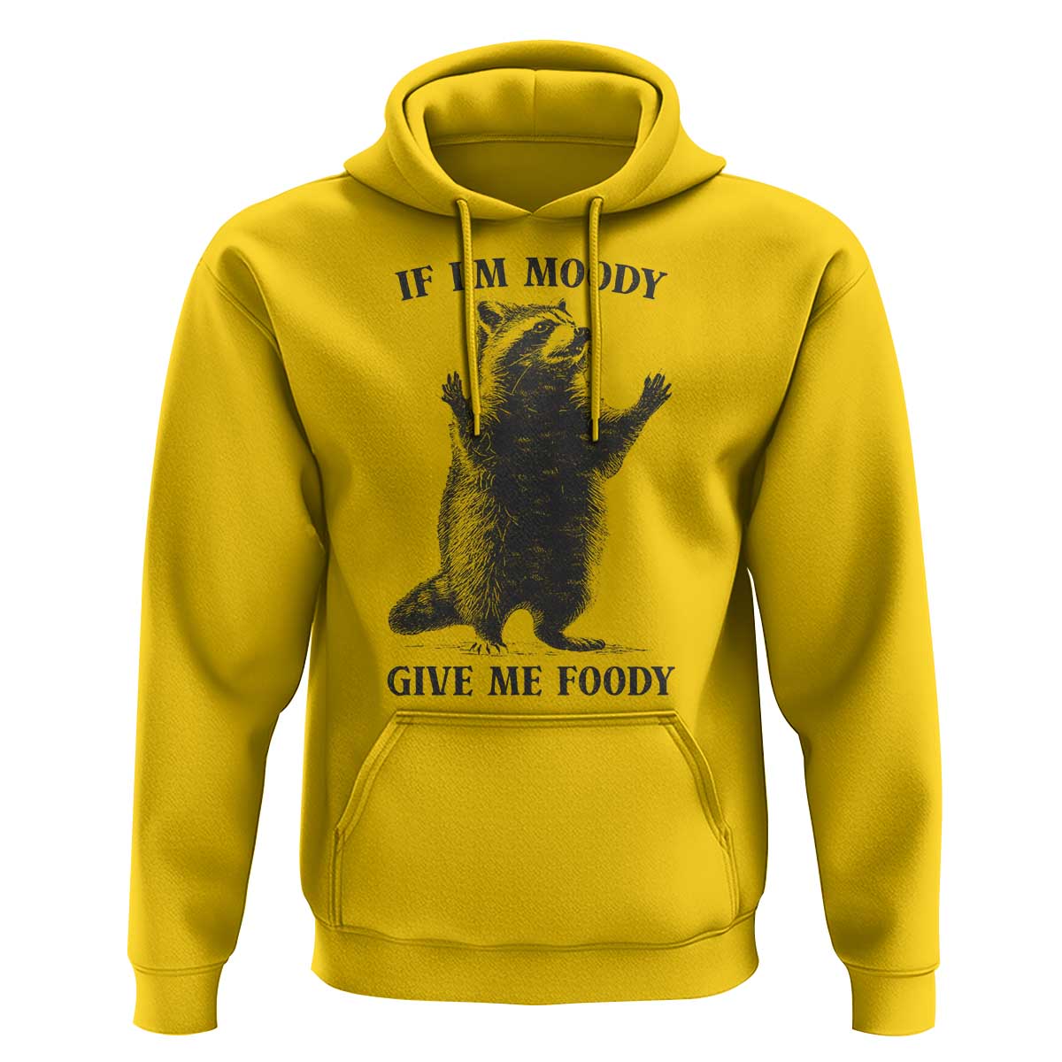 Raccoon Meme Hoodie If I'm Moody Give Me Foody Feral Gag Gift - Wonder Print Shop