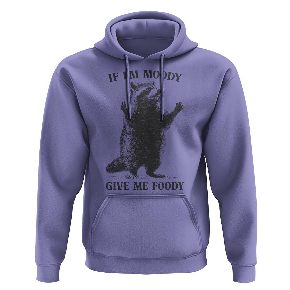 Raccoon Meme Hoodie If I'm Moody Give Me Foody Feral Gag Gift - Wonder Print Shop