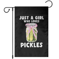 Just a Girl Who Loves Pickles Garden Flag Pickle Jars with Coquette Bow - Wonder Print Shop