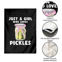 Just a Girl Who Loves Pickles Garden Flag Pickle Jars with Coquette Bow - Wonder Print Shop