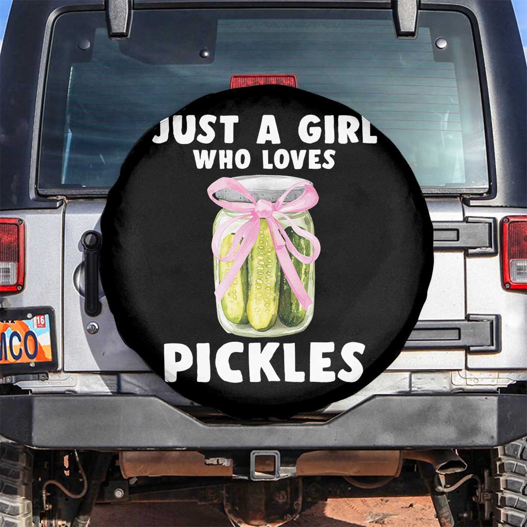 Just a Girl Who Loves Pickles Spare Tire Cover Pickle Jars with Coquette Bow - Wonder Print Shop
