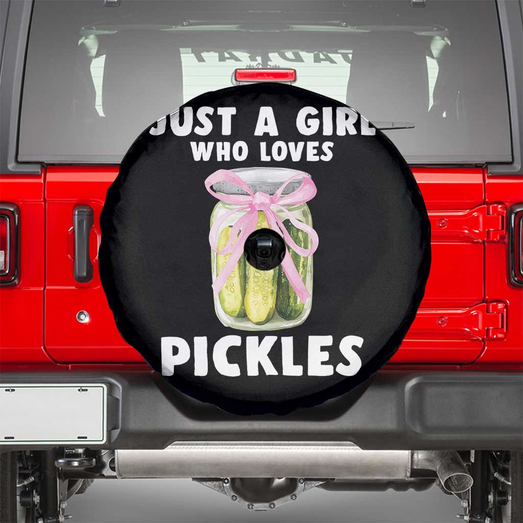 Just a Girl Who Loves Pickles Spare Tire Cover Pickle Jars with Coquette Bow - Wonder Print Shop