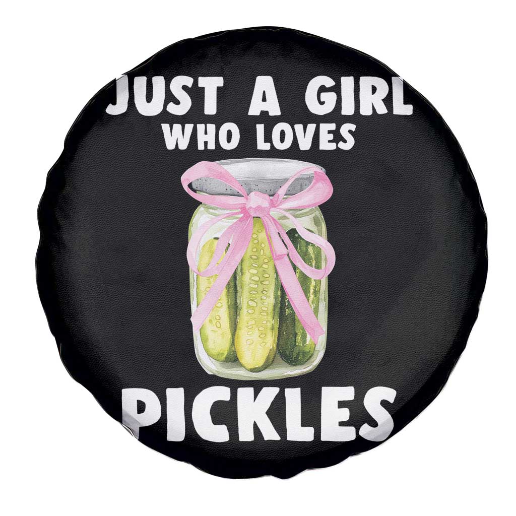 Just a Girl Who Loves Pickles Spare Tire Cover Pickle Jars with Coquette Bow - Wonder Print Shop