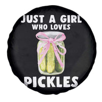 Just a Girl Who Loves Pickles Spare Tire Cover Pickle Jars with Coquette Bow - Wonder Print Shop