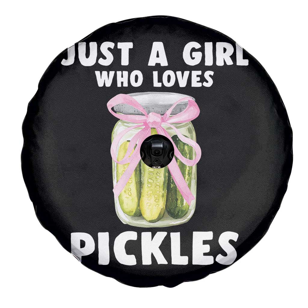 Just a Girl Who Loves Pickles Spare Tire Cover Pickle Jars with Coquette Bow - Wonder Print Shop