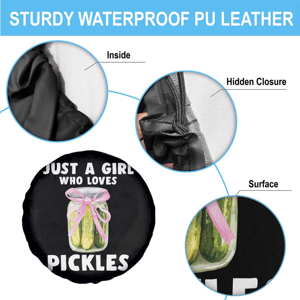 Just a Girl Who Loves Pickles Spare Tire Cover Pickle Jars with Coquette Bow - Wonder Print Shop