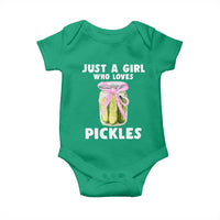 Just a Girl Who Loves Pickles Baby Onesie Pickle Jars with Coquette Bow - Wonder Print Shop
