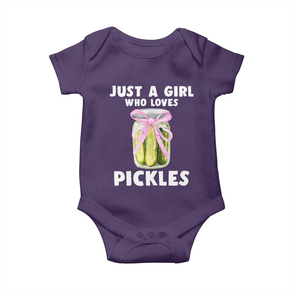Just a Girl Who Loves Pickles Baby Onesie Pickle Jars with Coquette Bow - Wonder Print Shop