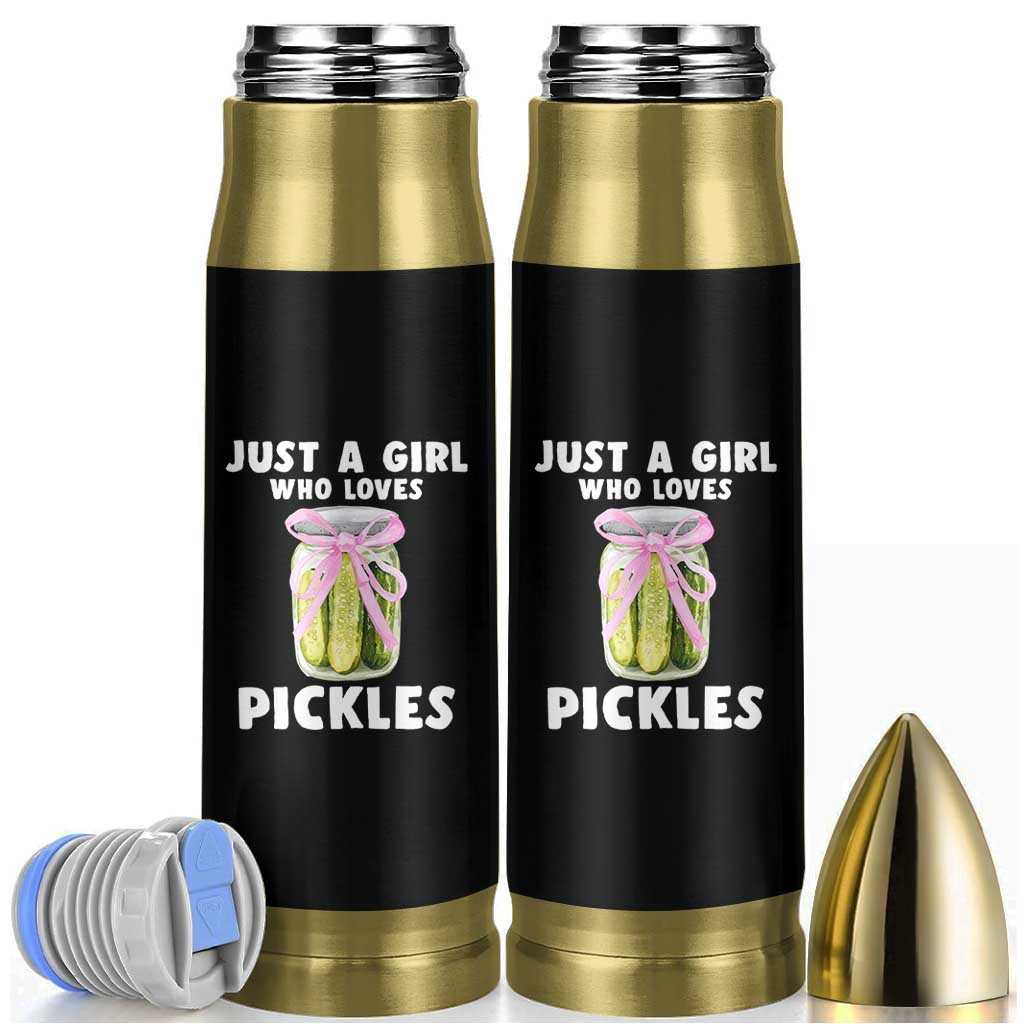 Just a Girl Who Loves Pickles Bullet Tumbler Pickle Jars with Coquette Bow - Wonder Print Shop