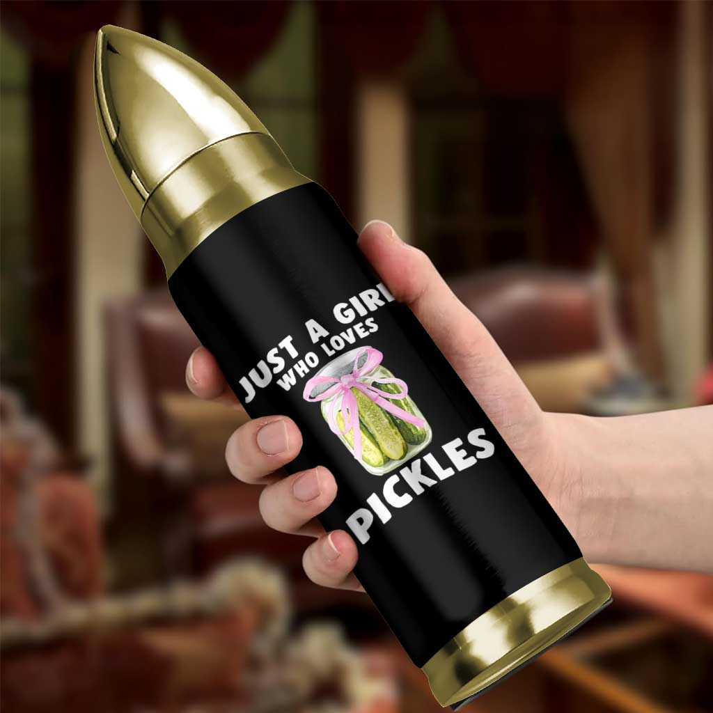 Just a Girl Who Loves Pickles Bullet Tumbler Pickle Jars with Coquette Bow - Wonder Print Shop