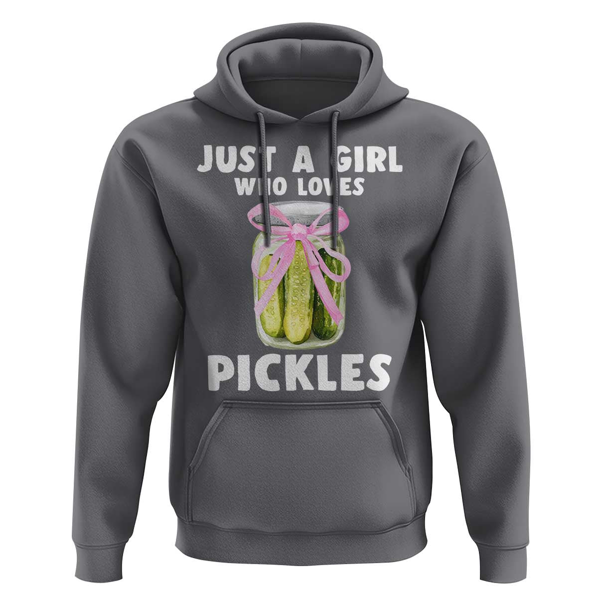 Just a Girl Who Loves Pickles Hoodie Pickle Jars with Coquette Bow - Wonder Print Shop