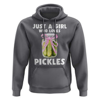 Just a Girl Who Loves Pickles Hoodie Pickle Jars with Coquette Bow - Wonder Print Shop