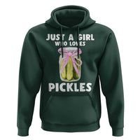 Just a Girl Who Loves Pickles Hoodie Pickle Jars with Coquette Bow - Wonder Print Shop