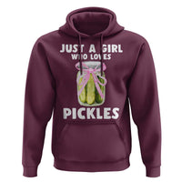 Just a Girl Who Loves Pickles Hoodie Pickle Jars with Coquette Bow - Wonder Print Shop