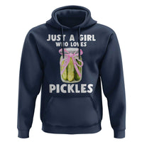 Just a Girl Who Loves Pickles Hoodie Pickle Jars with Coquette Bow - Wonder Print Shop