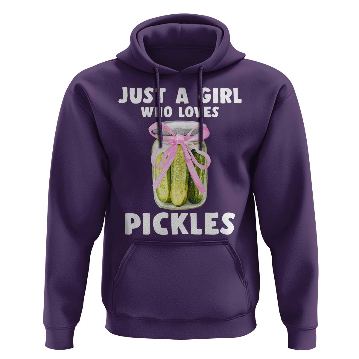 Just a Girl Who Loves Pickles Hoodie Pickle Jars with Coquette Bow - Wonder Print Shop