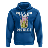 Just a Girl Who Loves Pickles Hoodie Pickle Jars with Coquette Bow - Wonder Print Shop