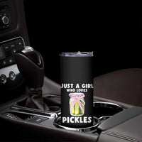 Just a Girl Who Loves Pickles Skinny Tumbler Pickle Jars with Coquette Bow - Wonder Print Shop