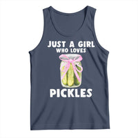Just a Girl Who Loves Pickles Tank Top Pickle Jars with Coquette Bow - Wonder Print Shop