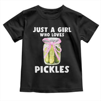 Just a Girl Who Loves Pickles Toddler T Shirt Pickle Jars with Coquette Bow - Wonder Print Shop